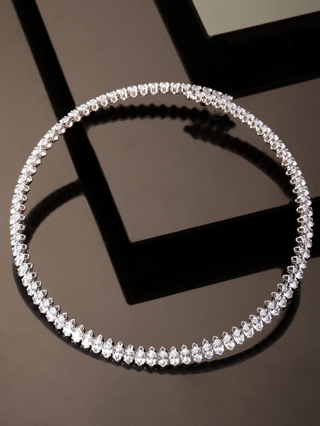 White Crystal Collar Necklace