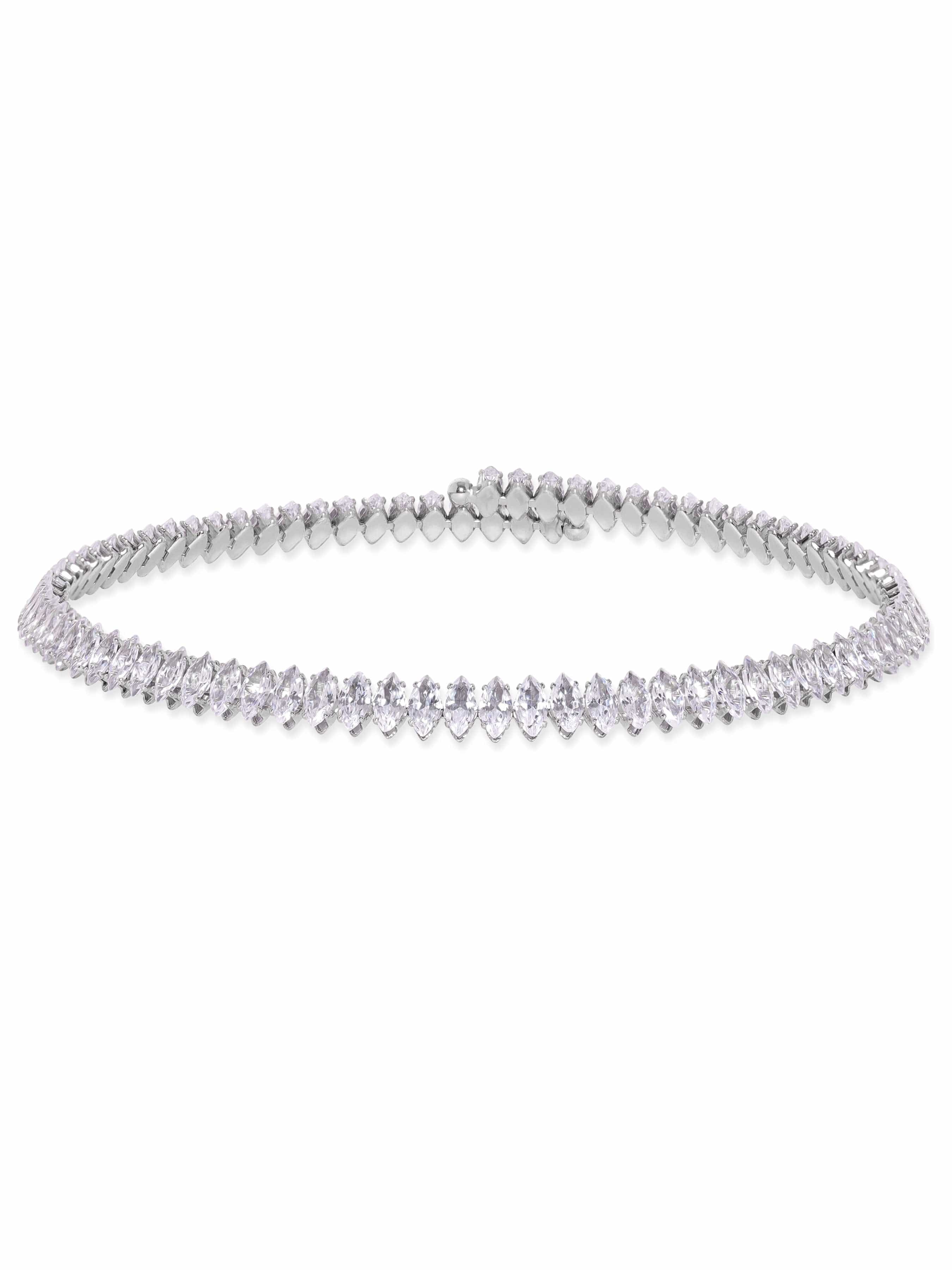 White Crystal Collar Necklace