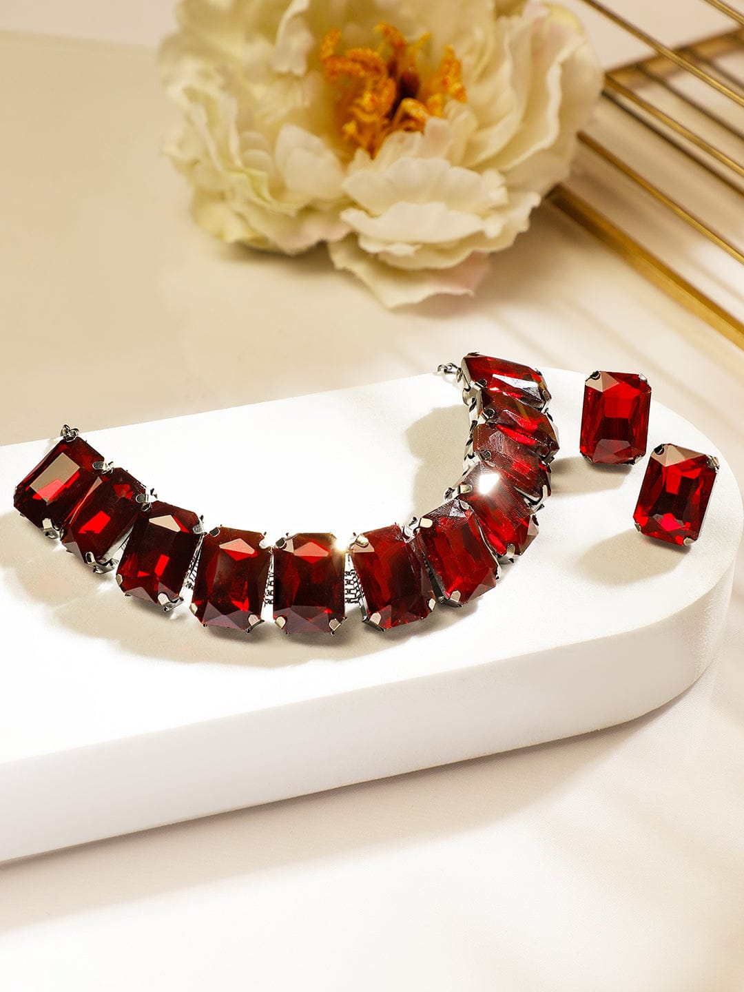 Red Crystal Choker Set