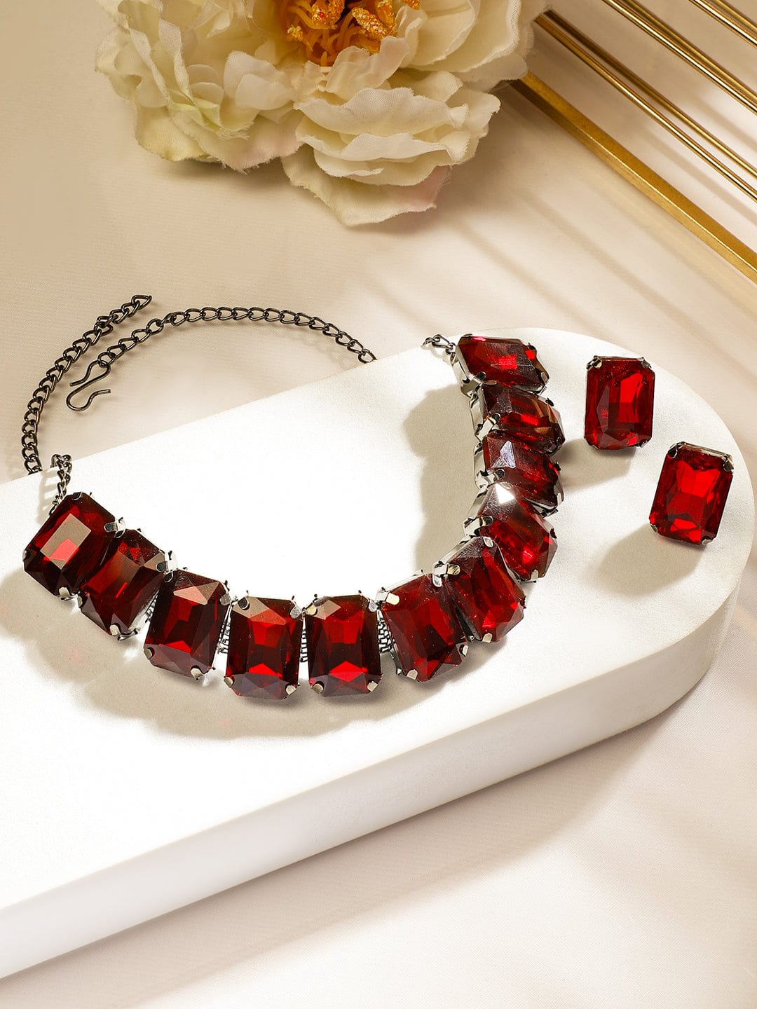 Red Crystal Choker Set