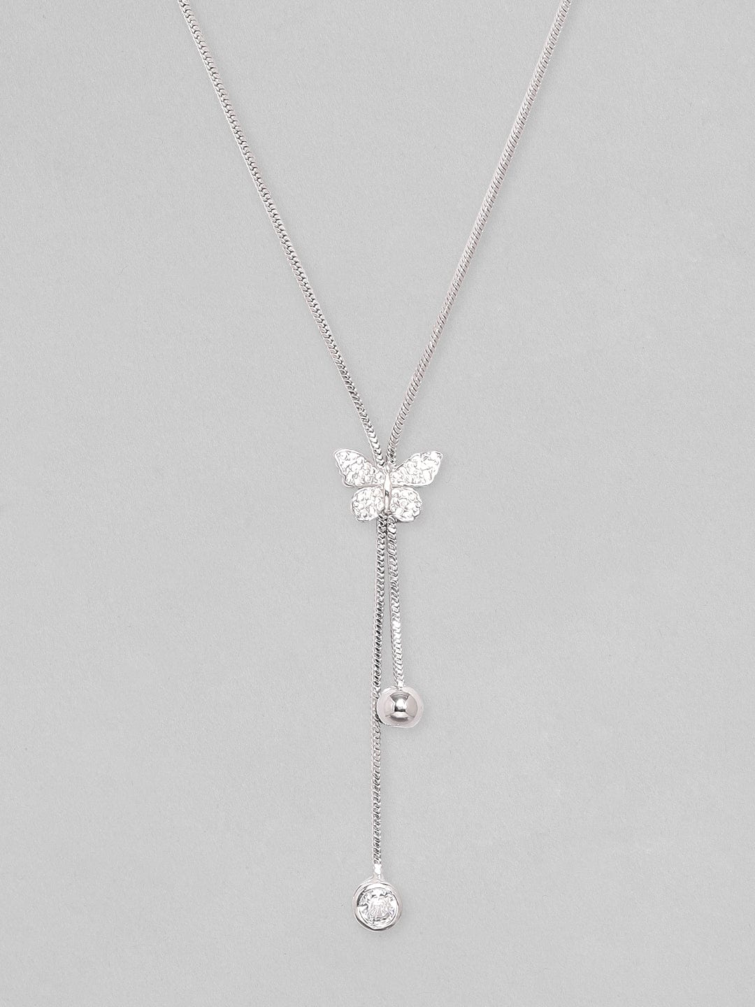Butterfly Motif American Diamond Zirconia Studded Necklace Chain