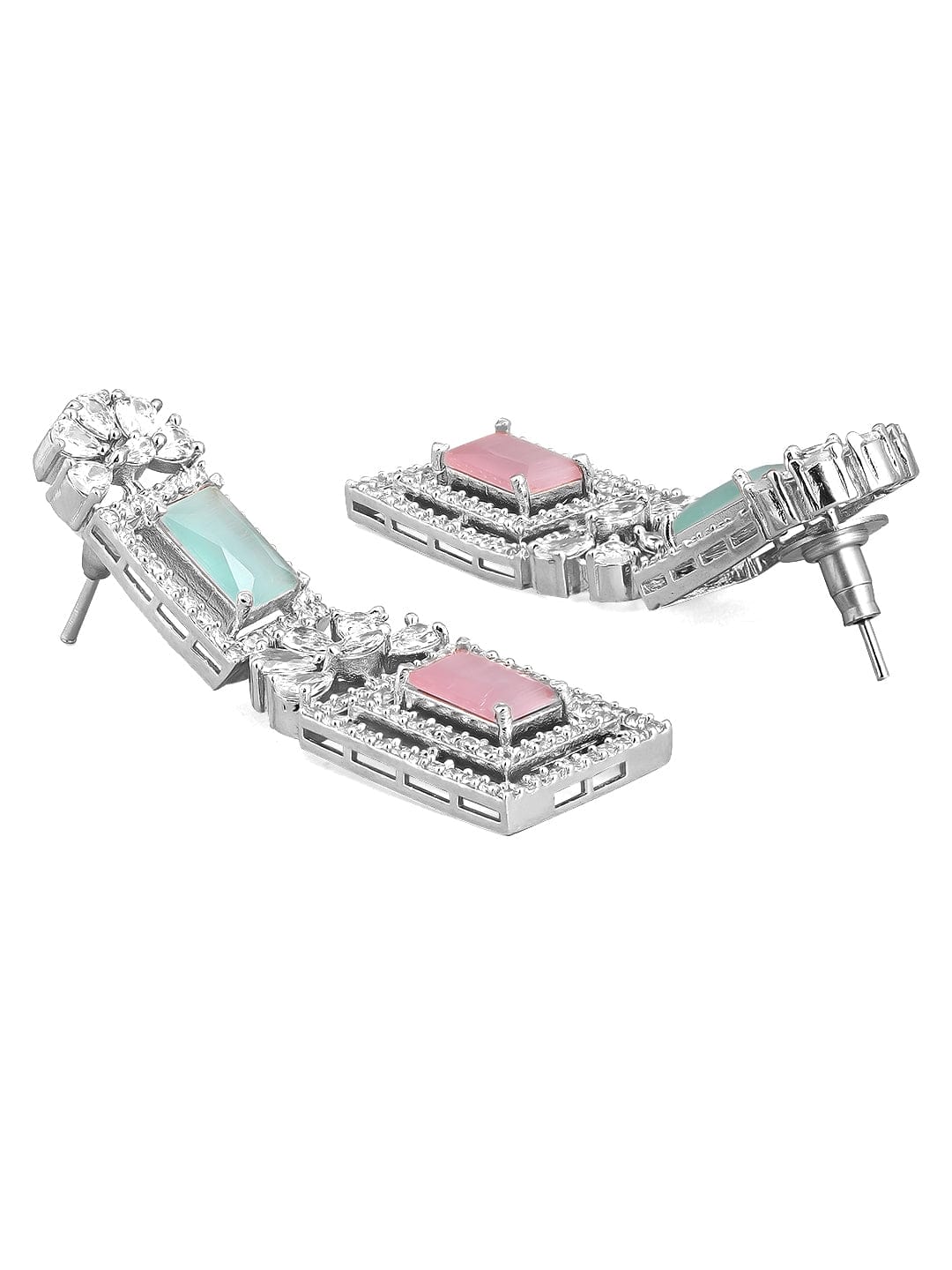 Multicolor Studded American Diamond Zirconia Necklace Set