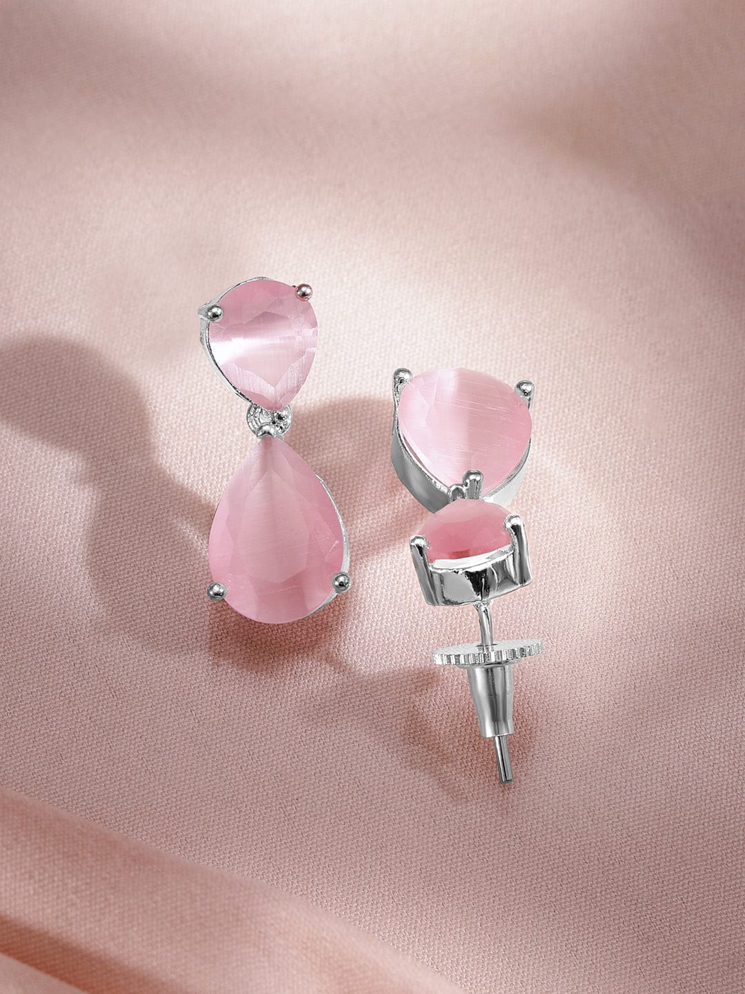 Pink Necklace Set With American Diamond Zirconia