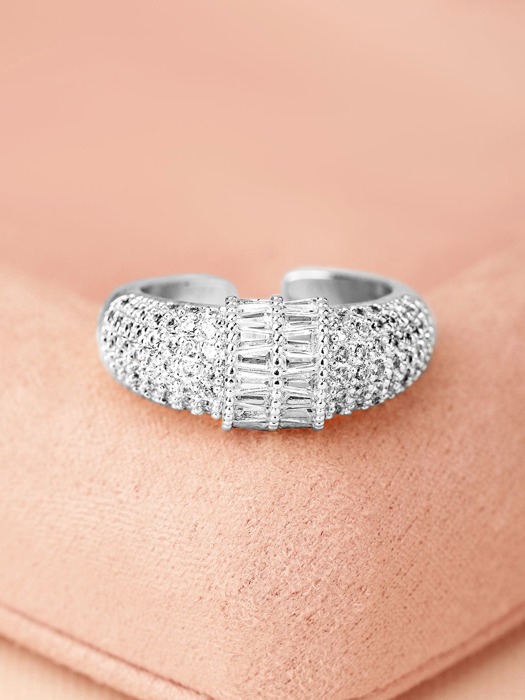 American Diamond Zirconia Cluster Ring