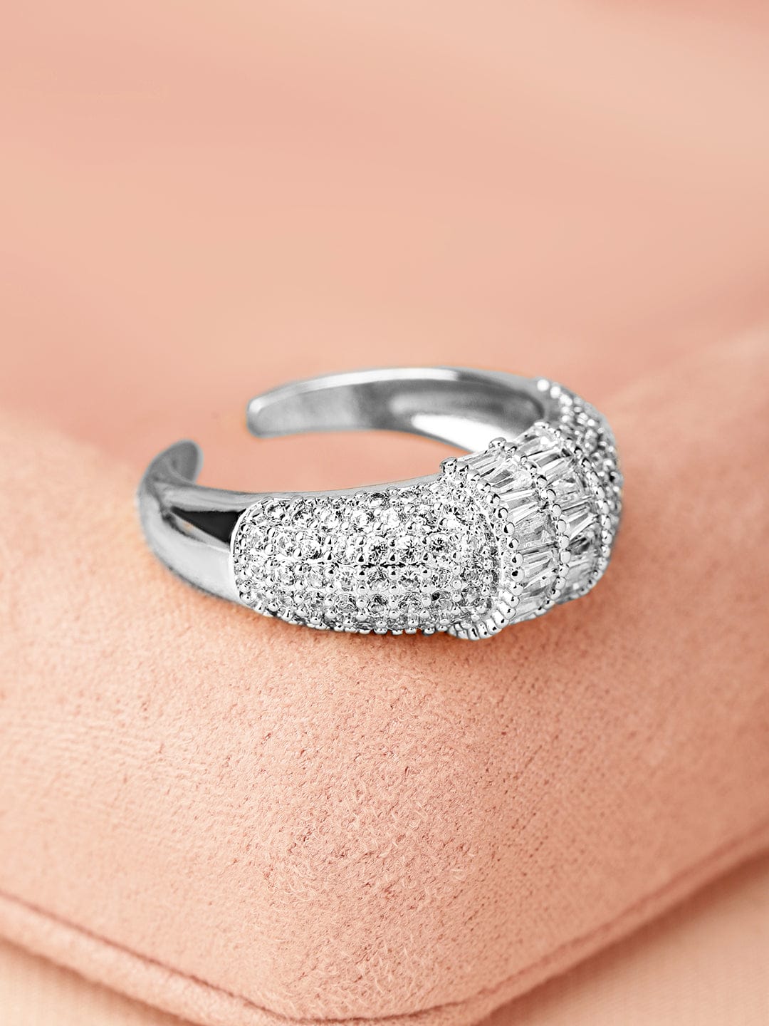 American Diamond Zirconia Cluster Ring