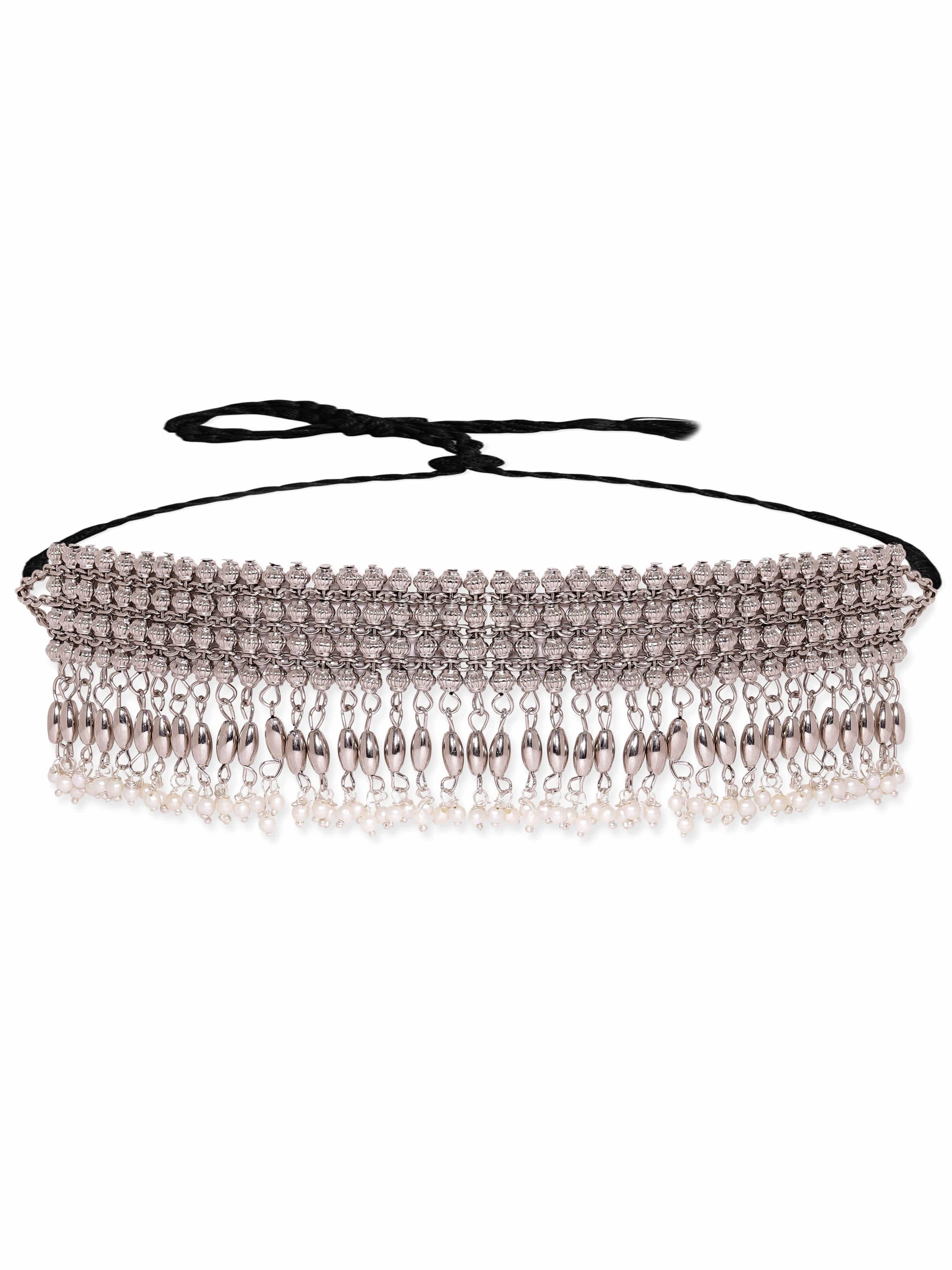Floral Motif Elegant Oxidised Choker