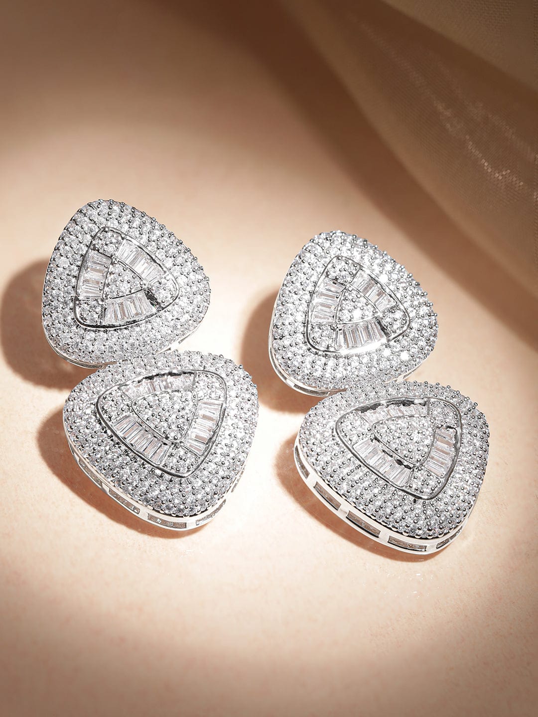Soft Curve Triad American Diamond Zirconia Drops