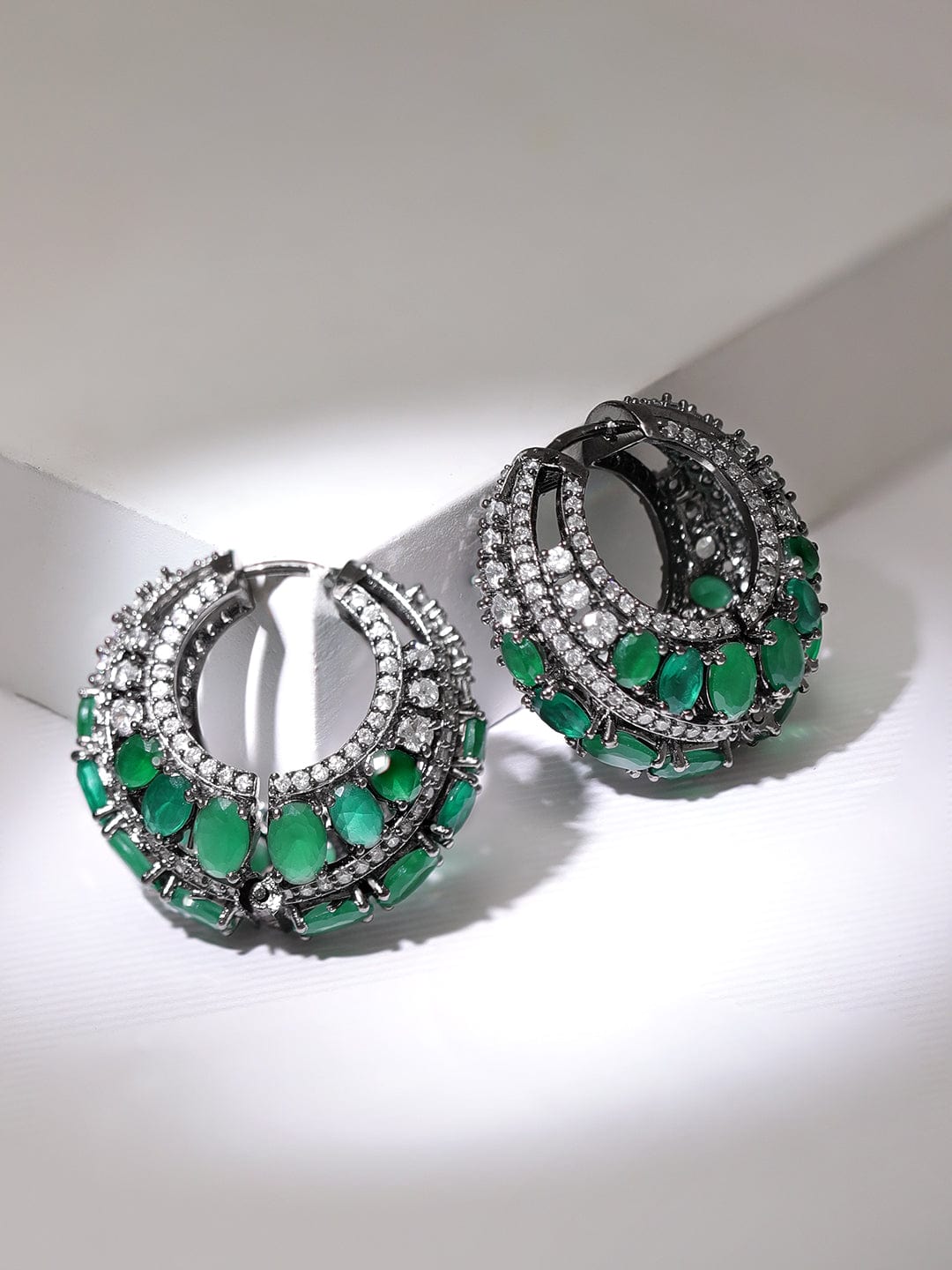 Statement Green Zirconia Hoops