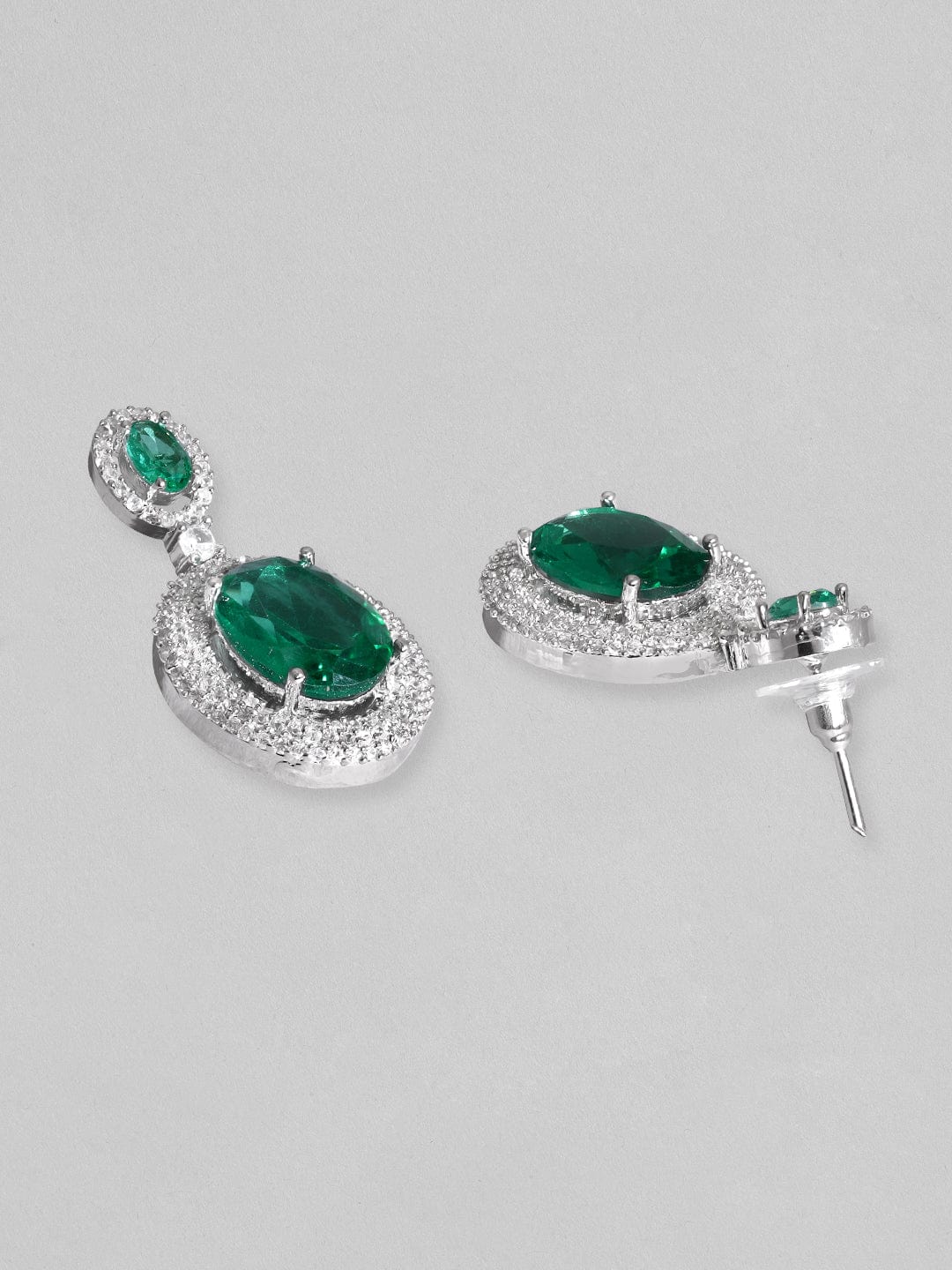 Emerald Necklace Set with American Diamond Zirconia
