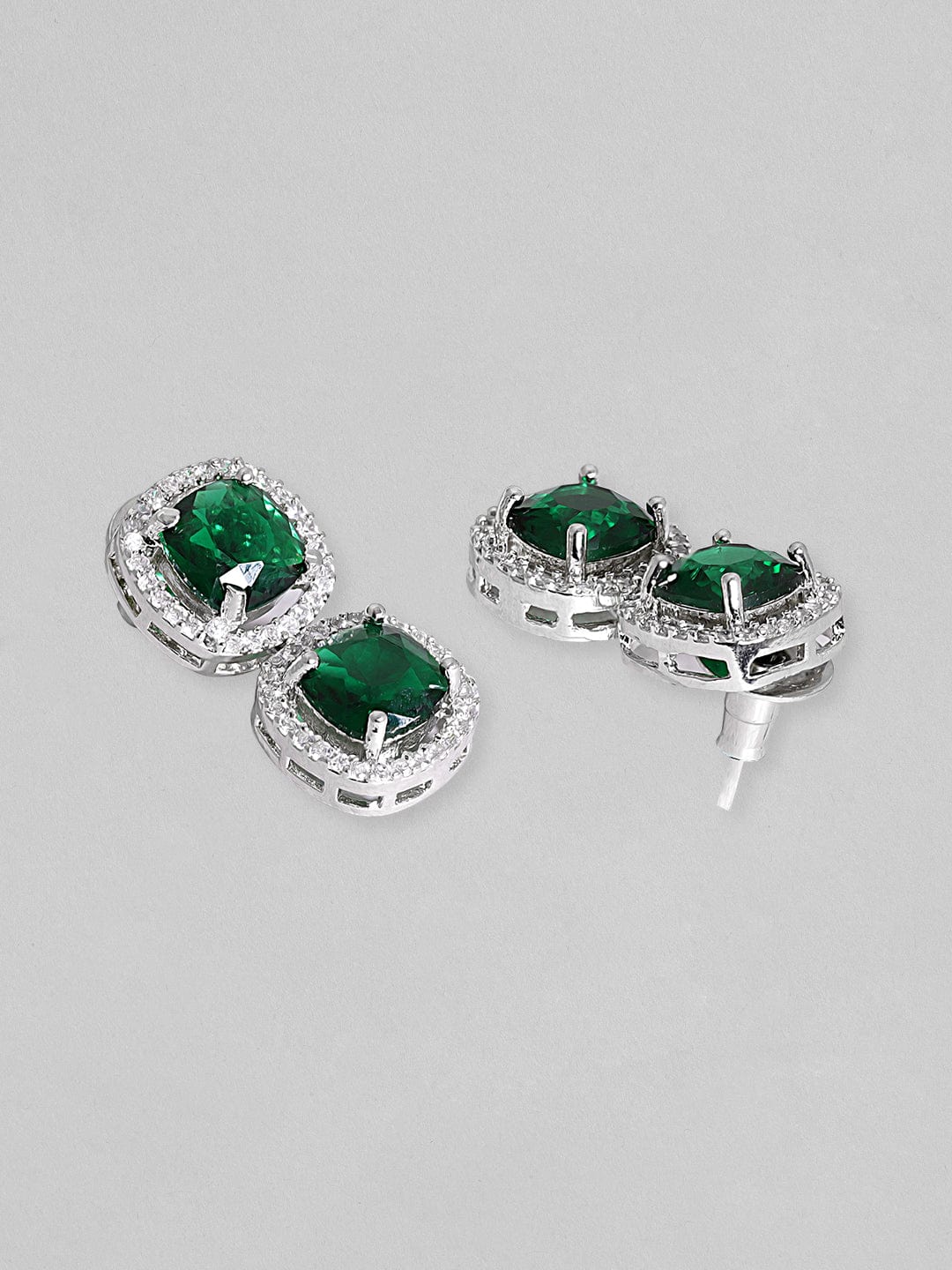 American Diamond Zirconia Emerald Necklace Set