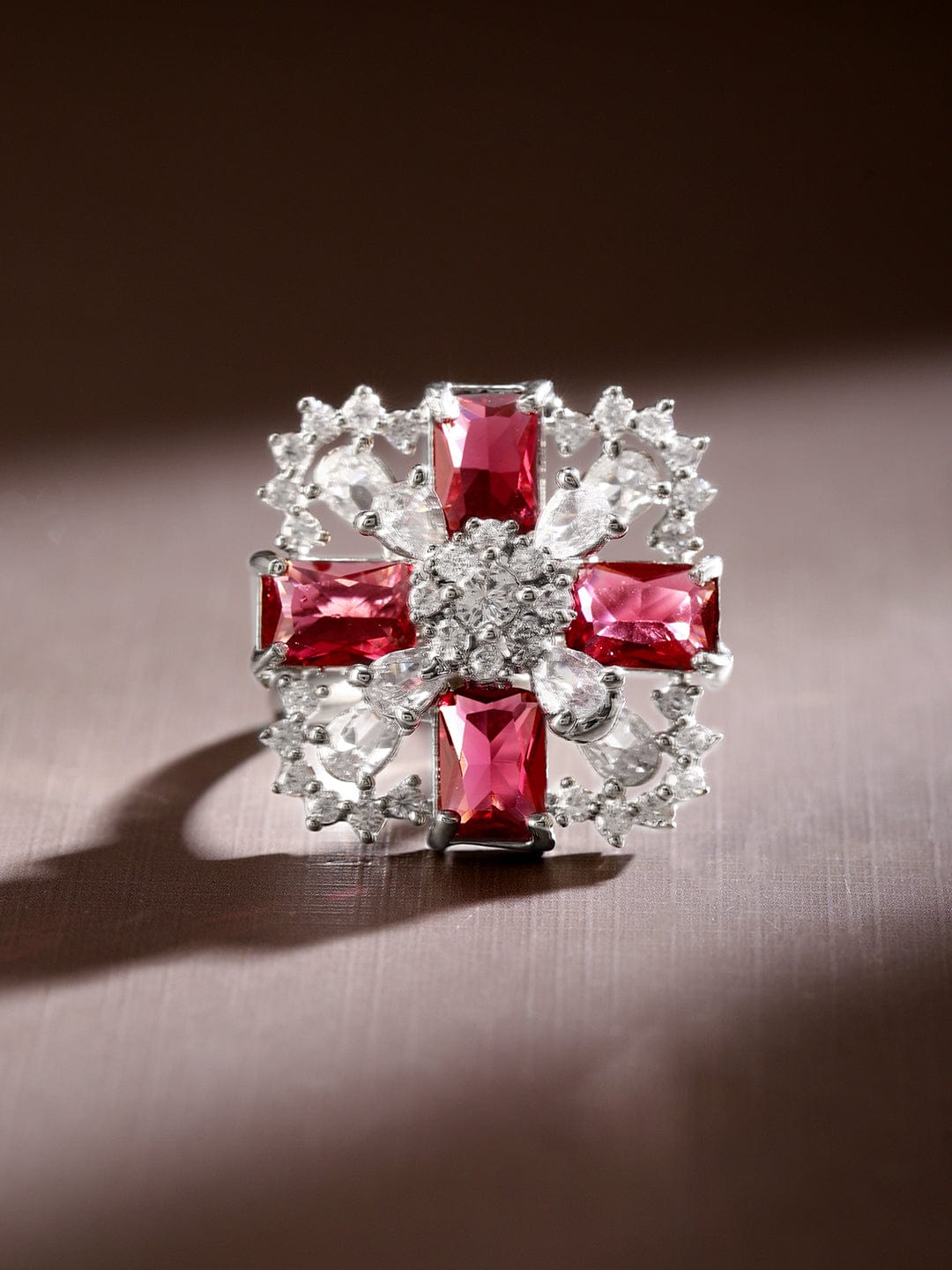 Pink American Diamond Zirconia Ring