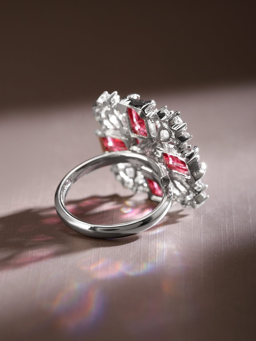 Pink American Diamond Zirconia Ring