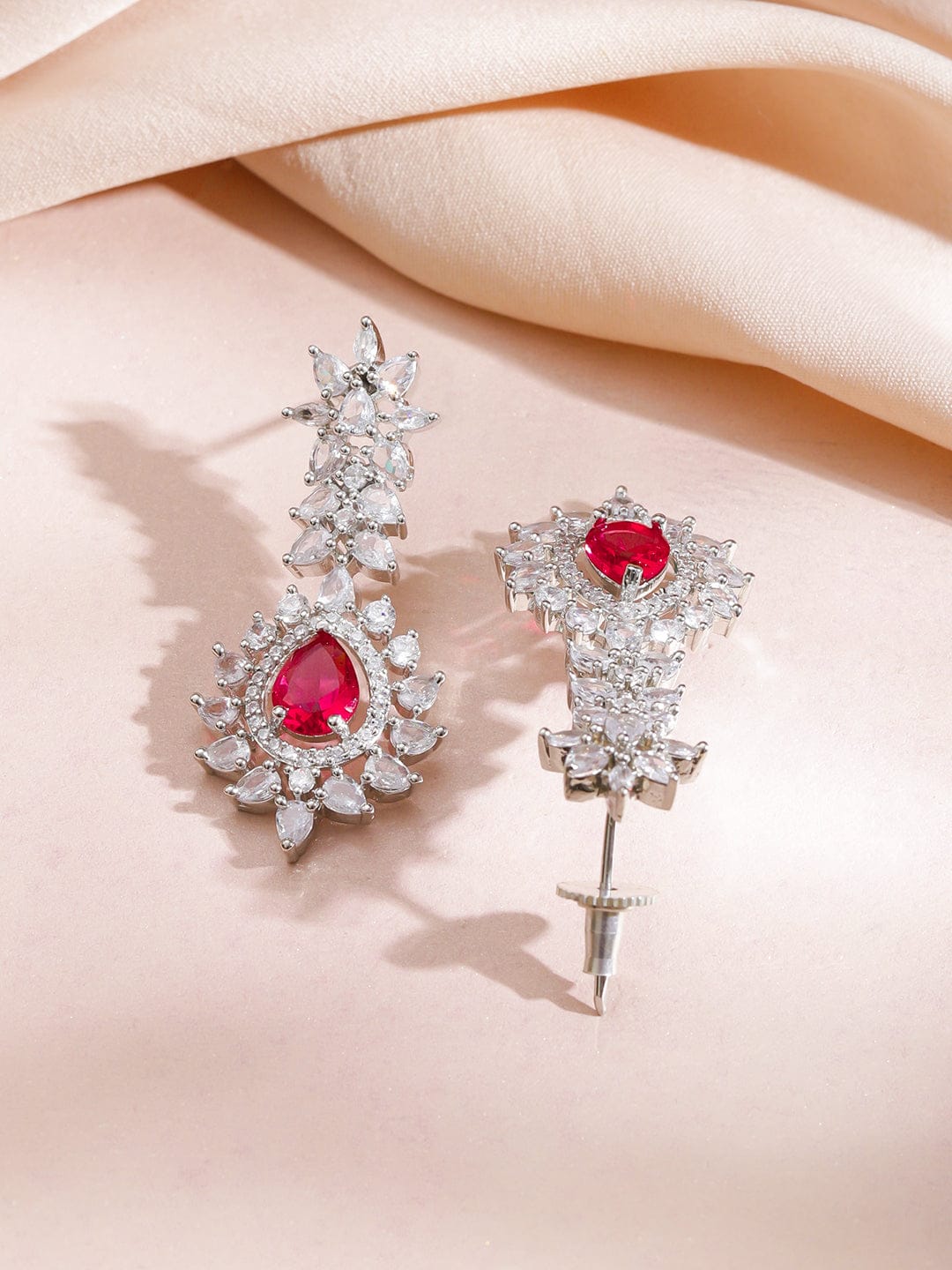 Ruby Studded Crystal Necklace Set