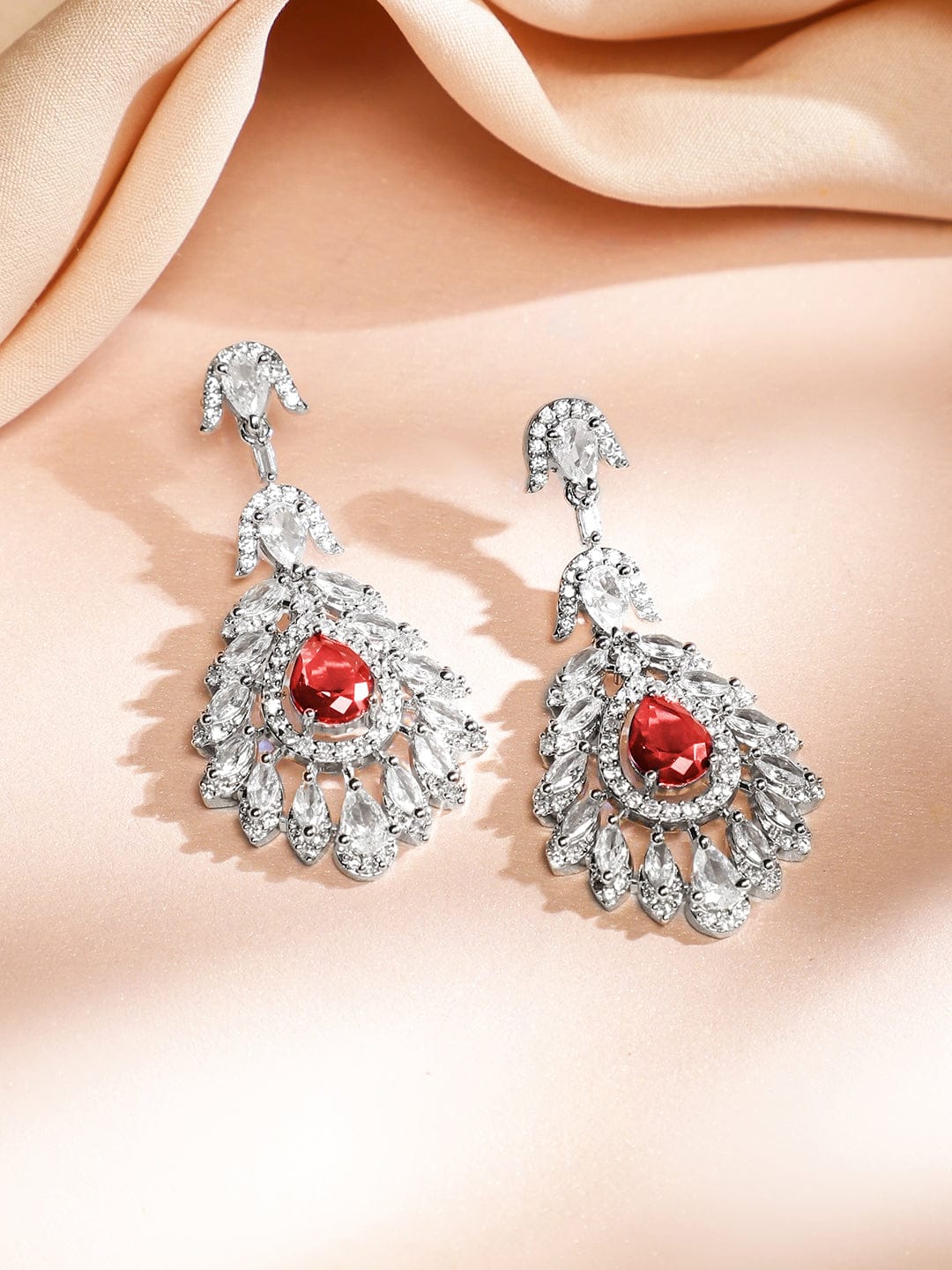 American Diamond Zirconia Drop Necklace Set