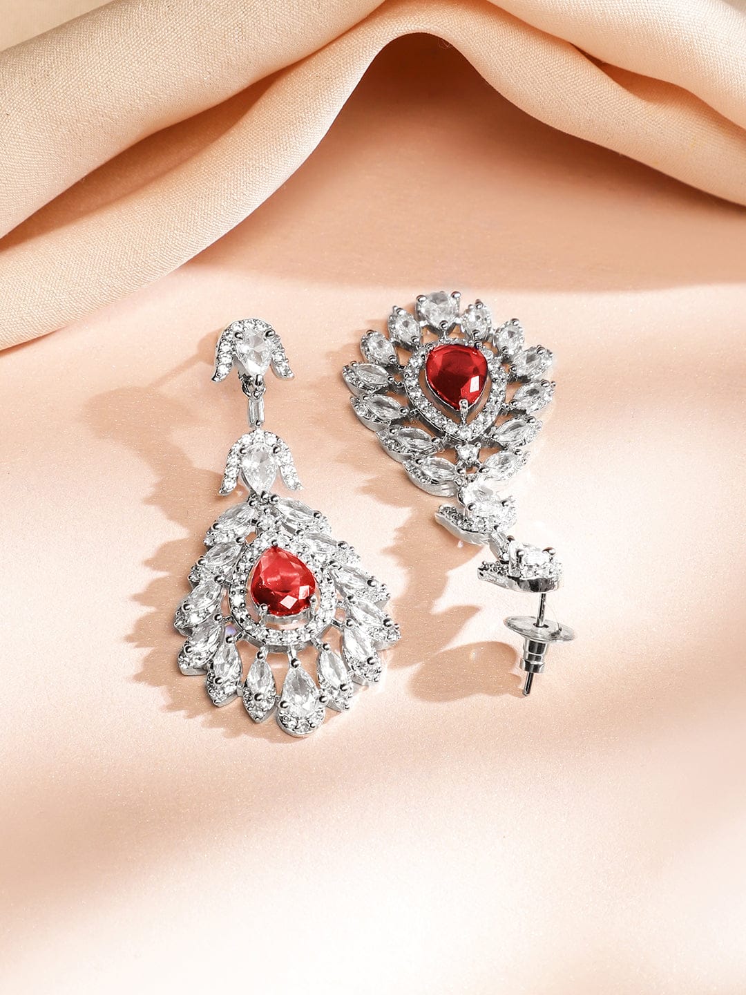 American Diamond Zirconia Drop Necklace Set