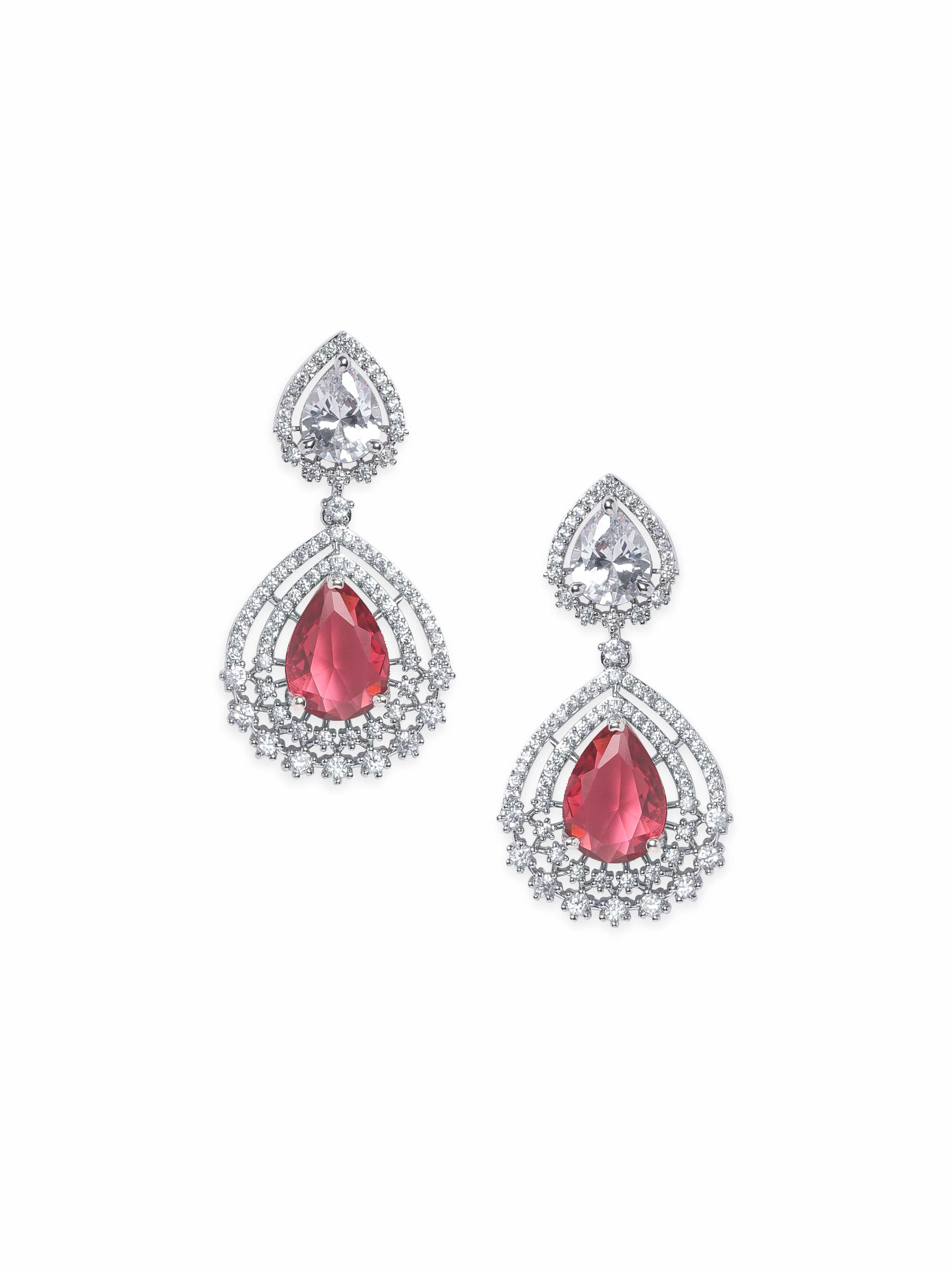 Drops of Love and Light American Diamond Zirconia Earrings