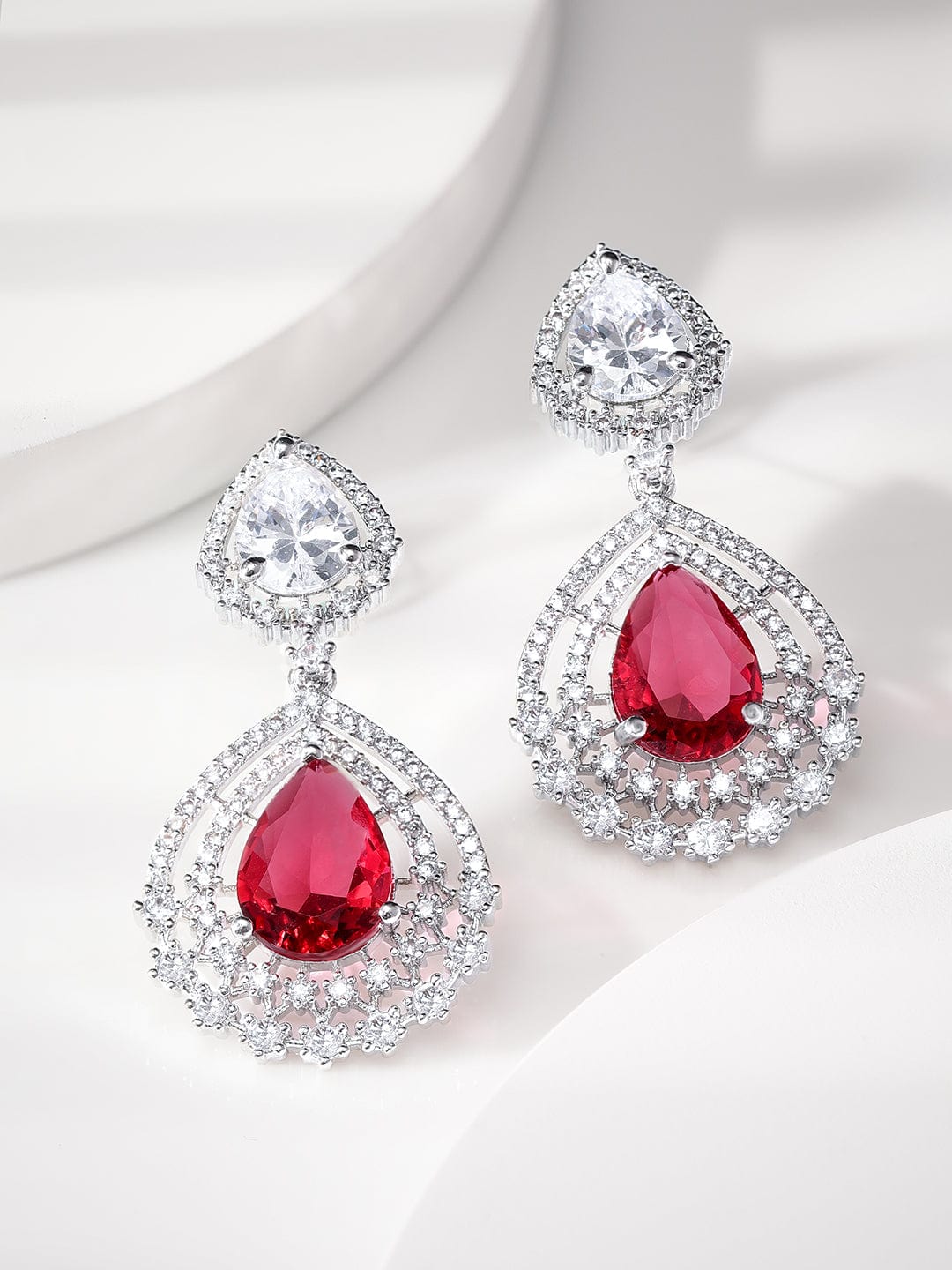 Drops of Love and Light American Diamond Zirconia Earrings