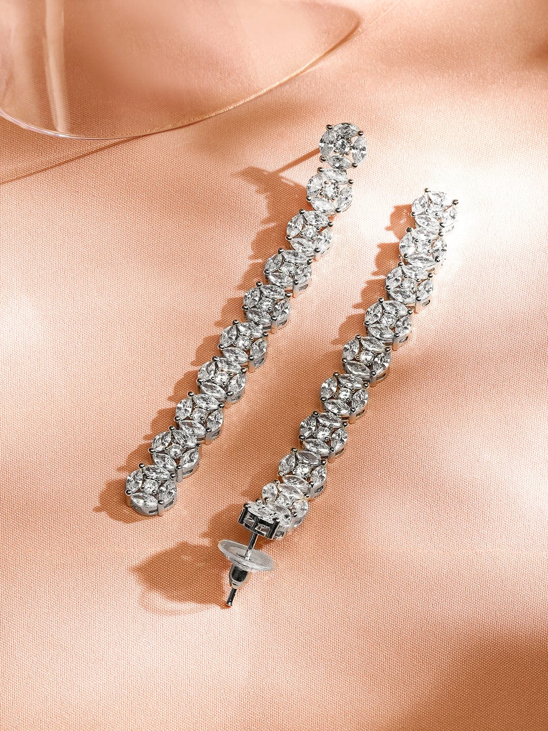 Silver Tinkle American Diamond Zirconia Danglers