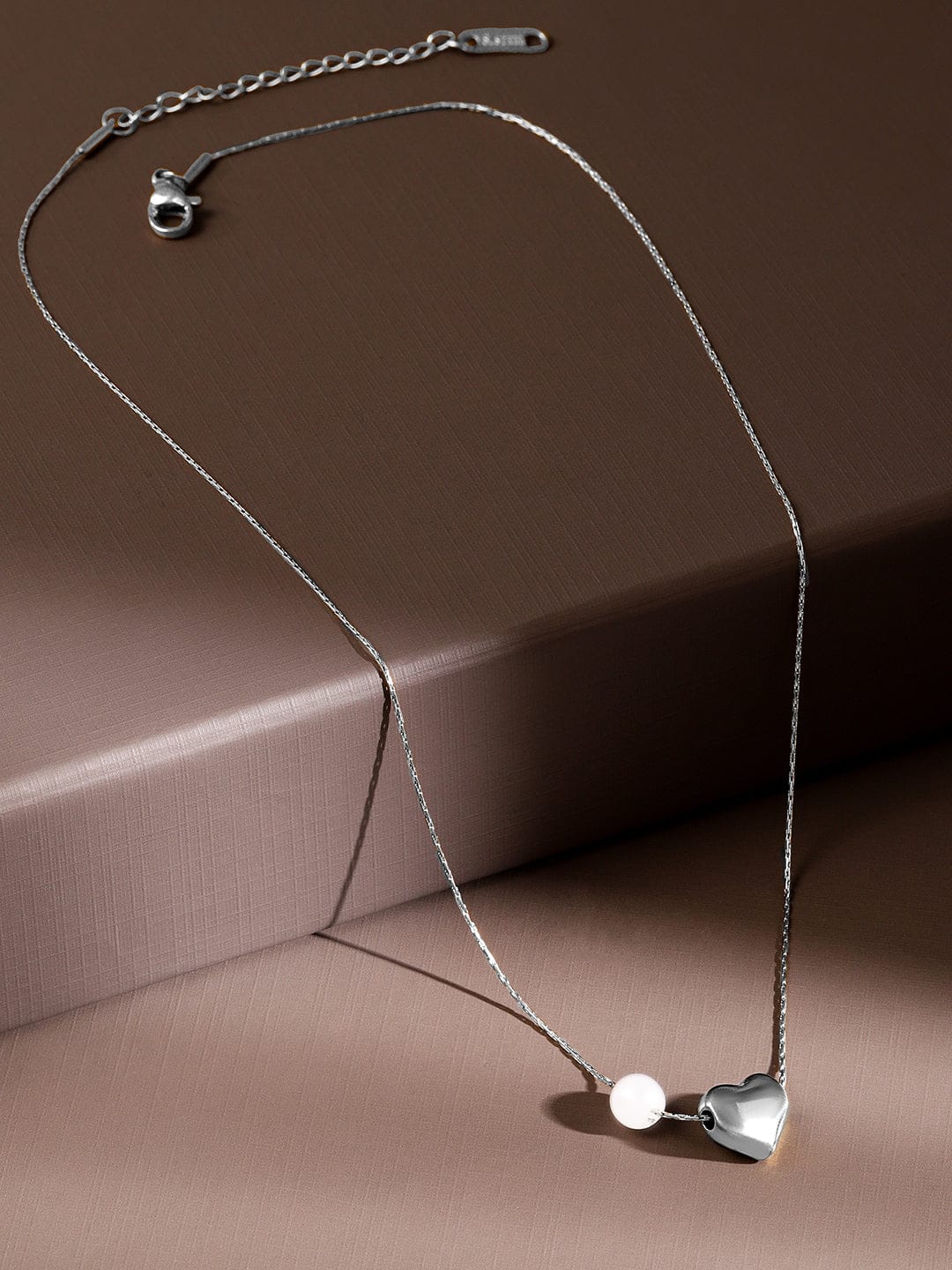 Tender Heart & Pearl Charm Necklace Chain