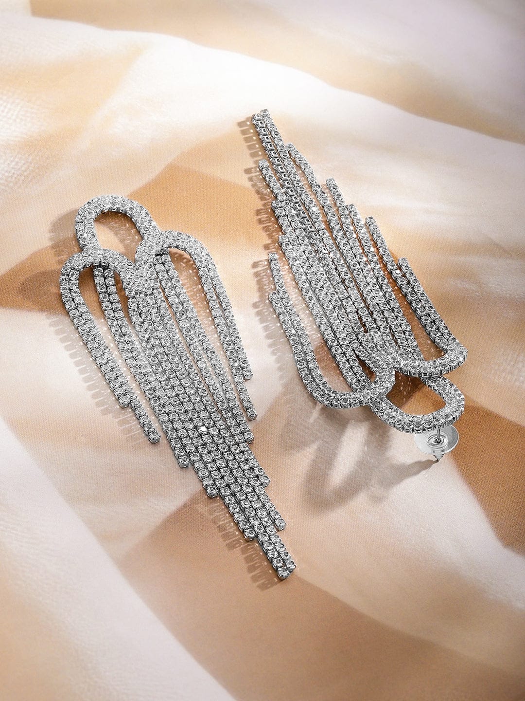 Bold Glam American Diamond Zirconia Statement Earrings