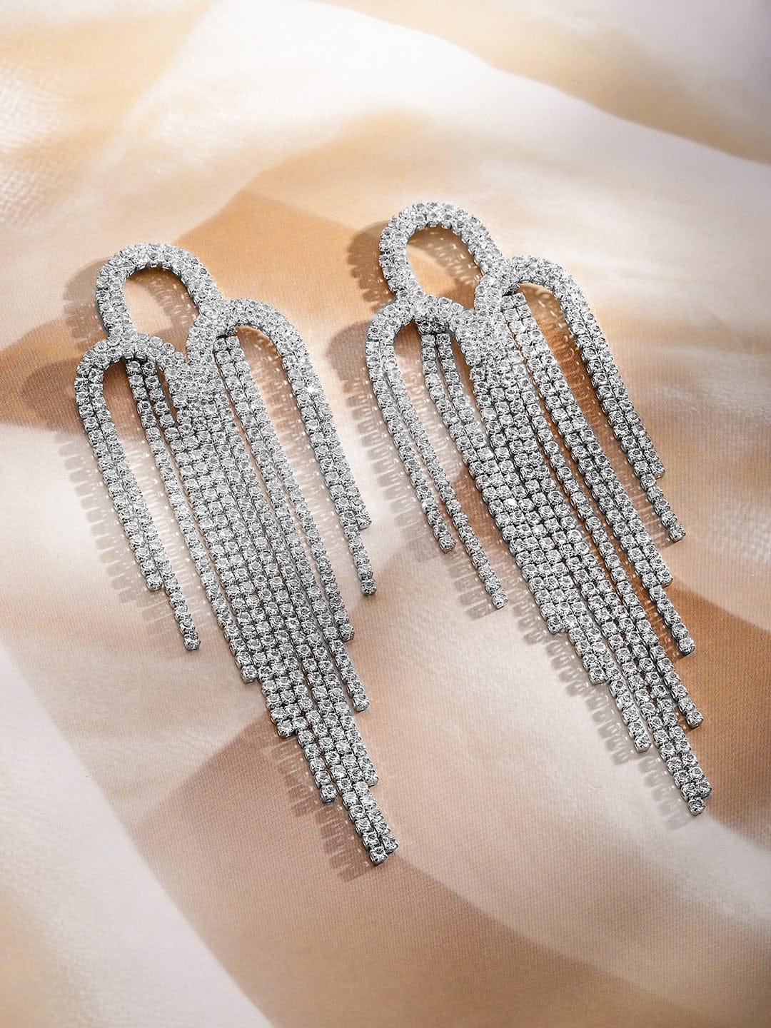 Bold Glam American Diamond Zirconia Statement Earrings