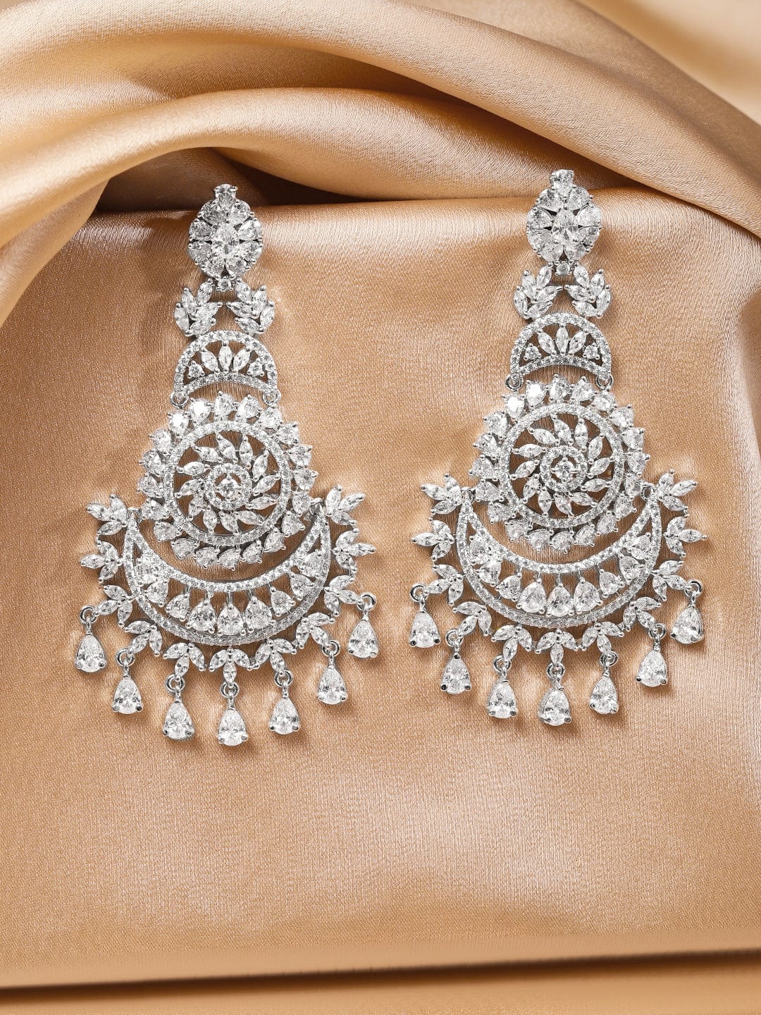 Queen’s Whisper American Diamond Zirconia Chandbali