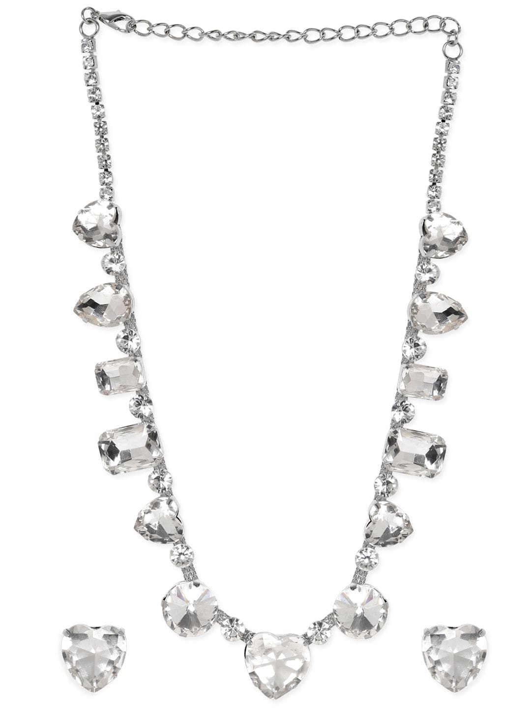 Multi Stone Crystal Studded Necklace