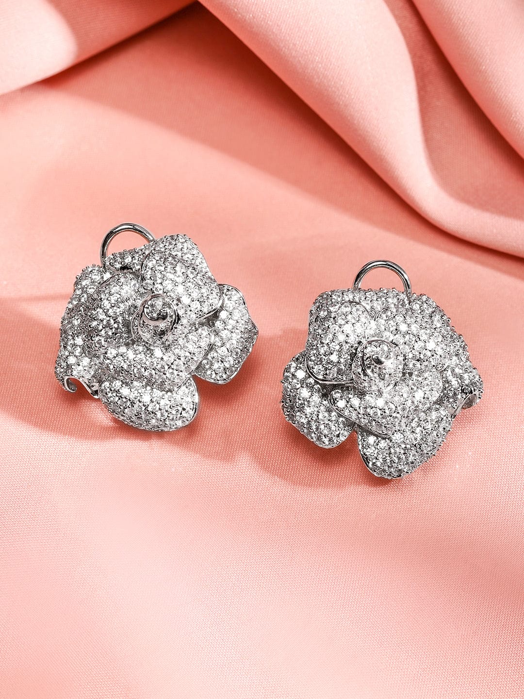 3D Rose Sparkle Studs