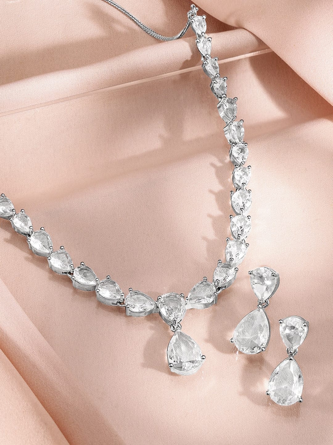 White Studded Necklace Set