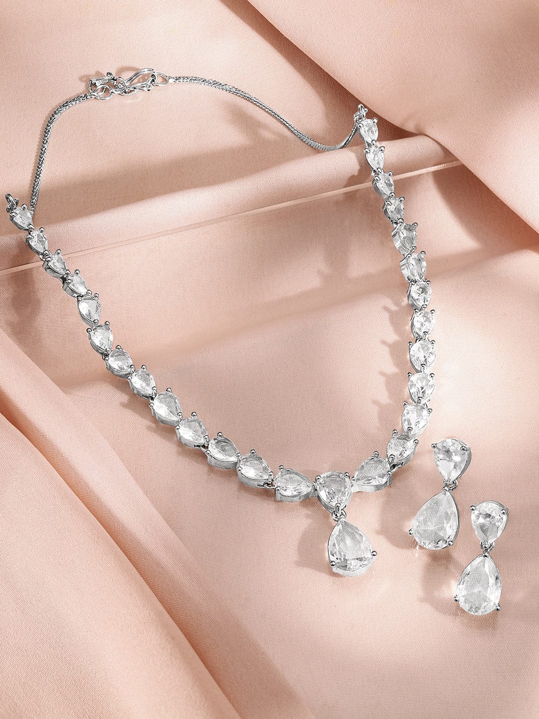 White Studded Necklace Set