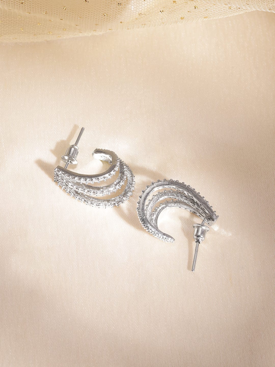 Captivating American Diamond Zirconia Hoops