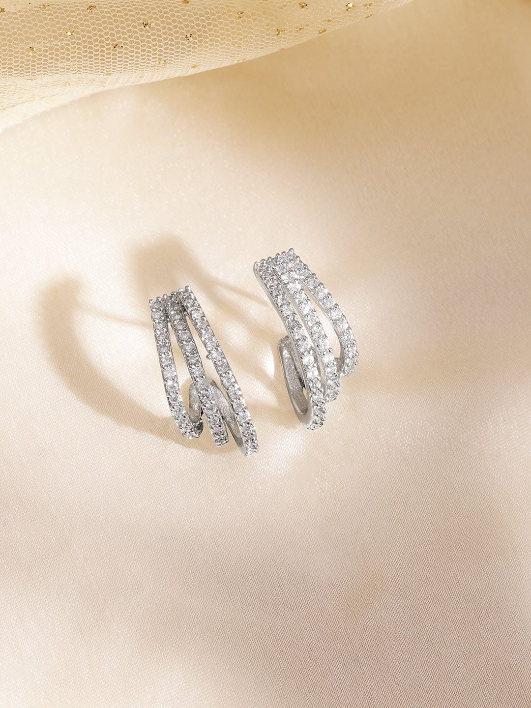 Captivating American Diamond Zirconia Hoops