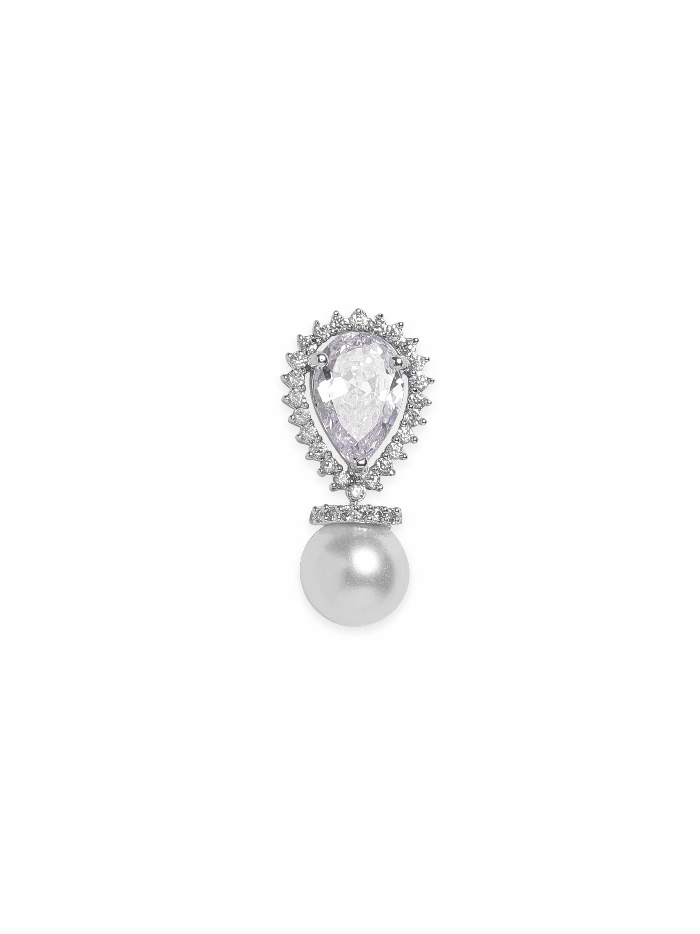 Evening Glam Crystal Pearl Drop Earrings
