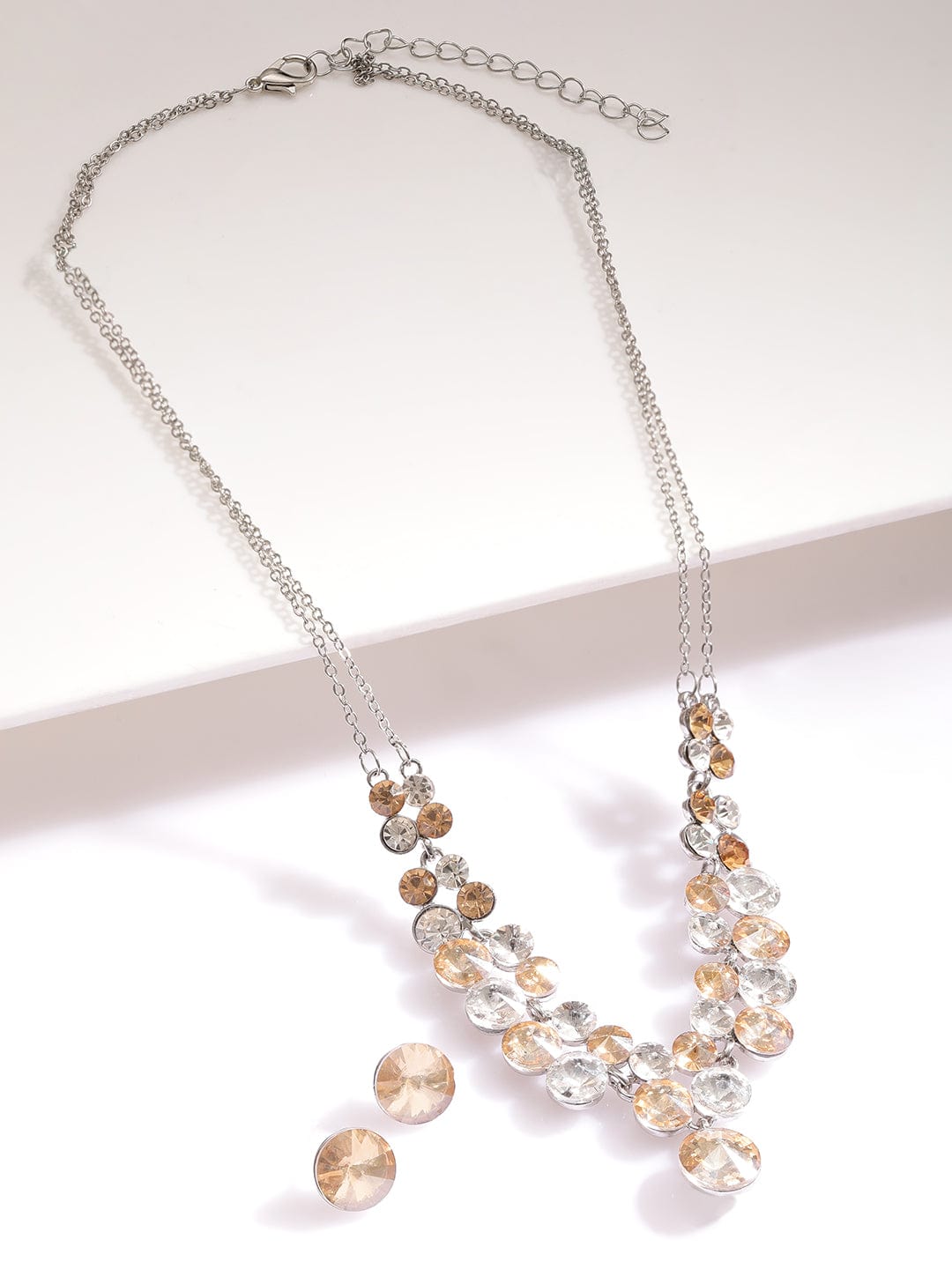 Champagne White Crystal Necklace Set