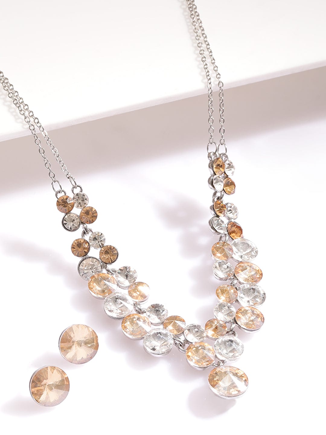 Champagne White Crystal Necklace Set