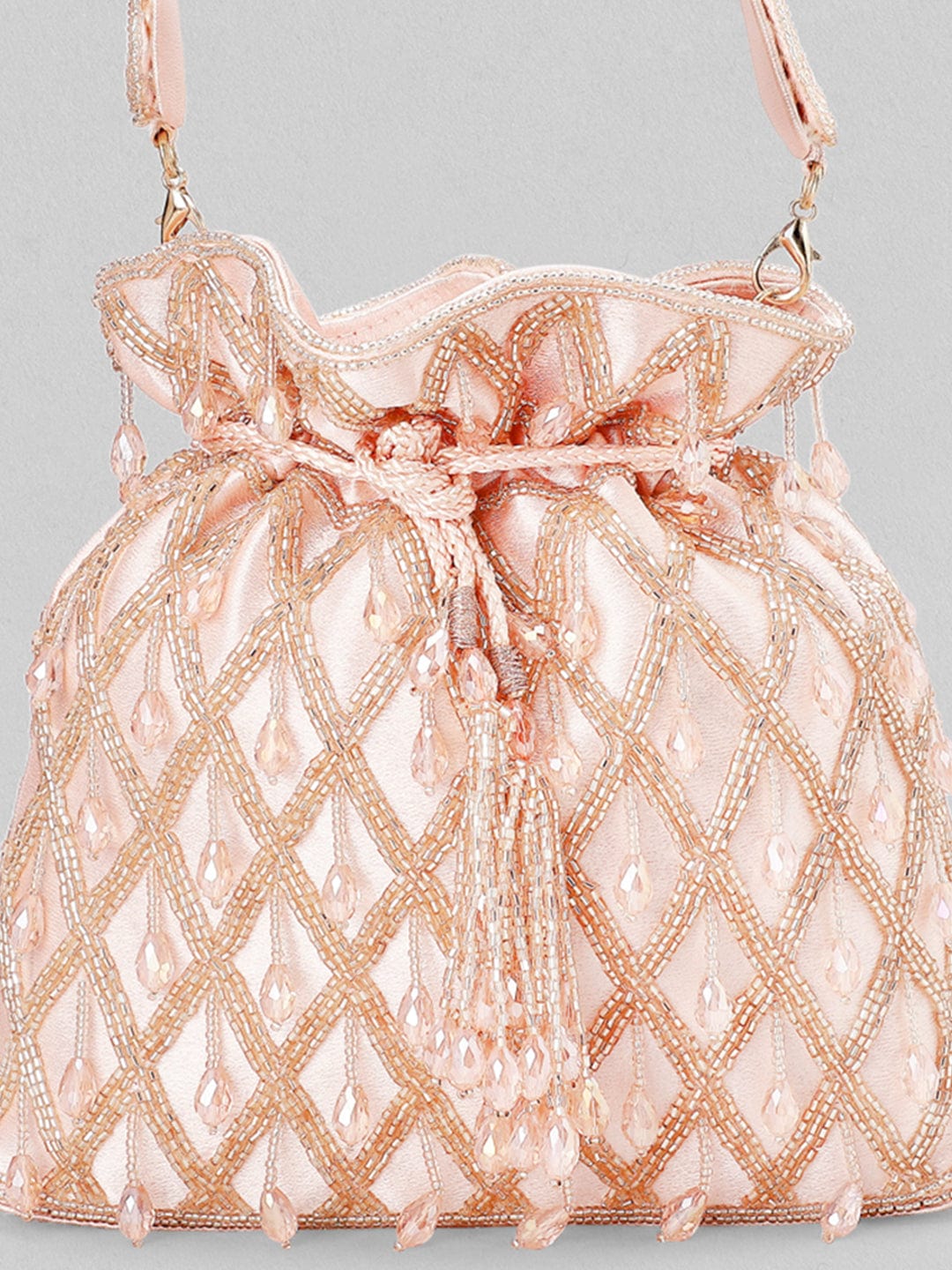 Wentra Rose Beaded Potli Bag
