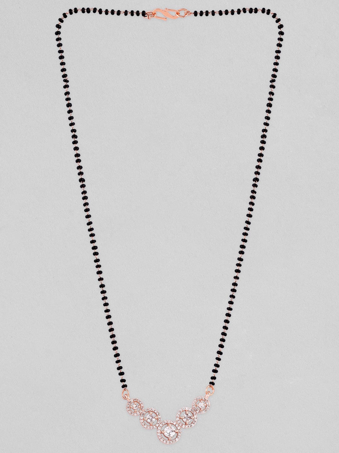Wentra Rose Gold Plated Mangalsutra With Studded AD's