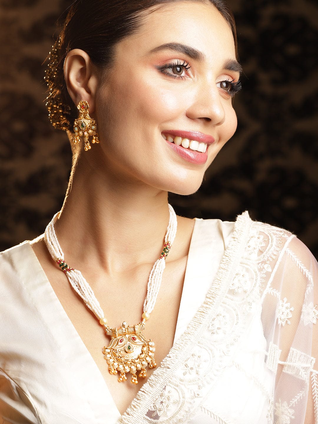 Multicolor Pearl Beaded Necklace Set