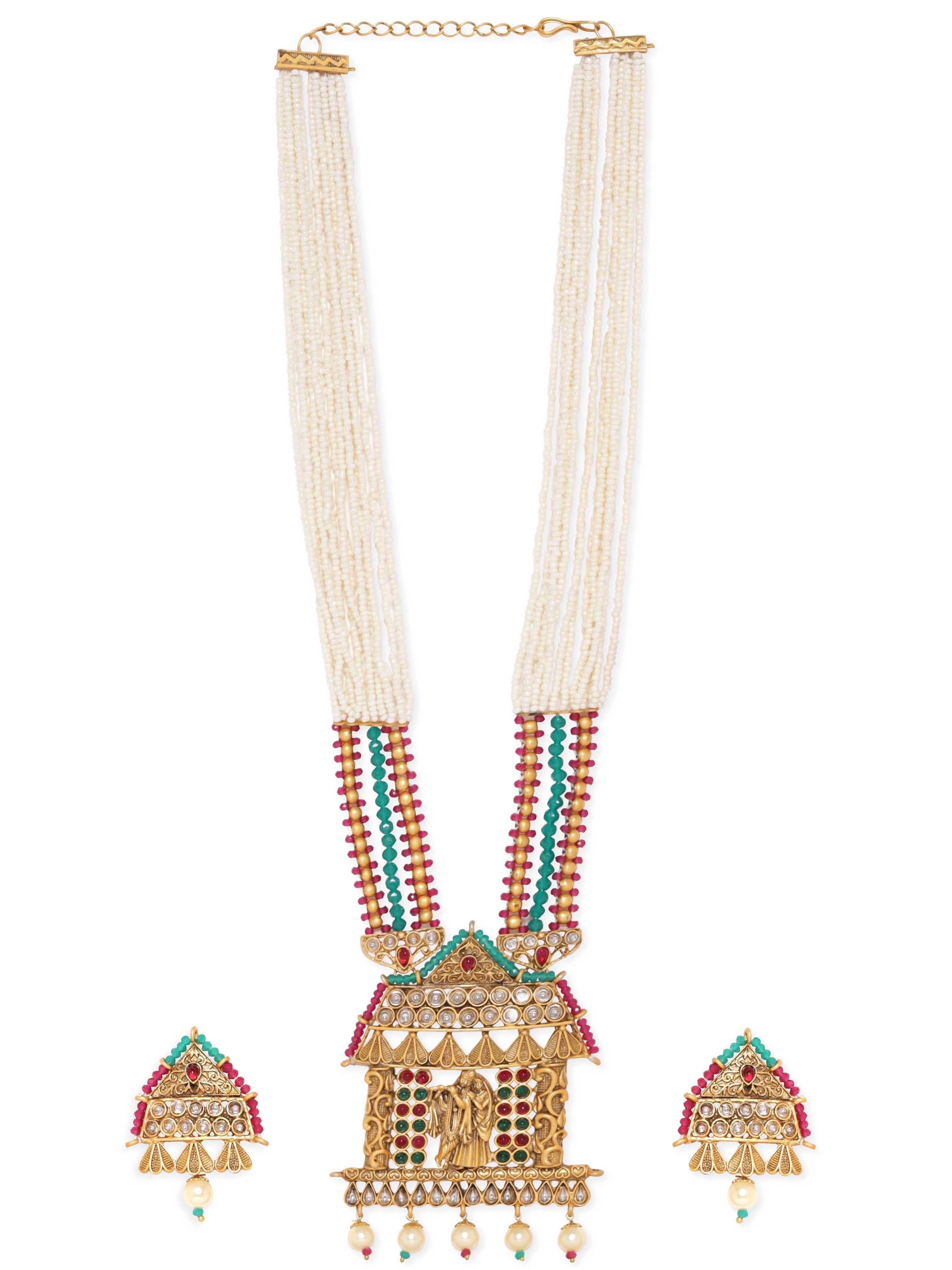 Divine Aura Radha Krishna Necklace Set