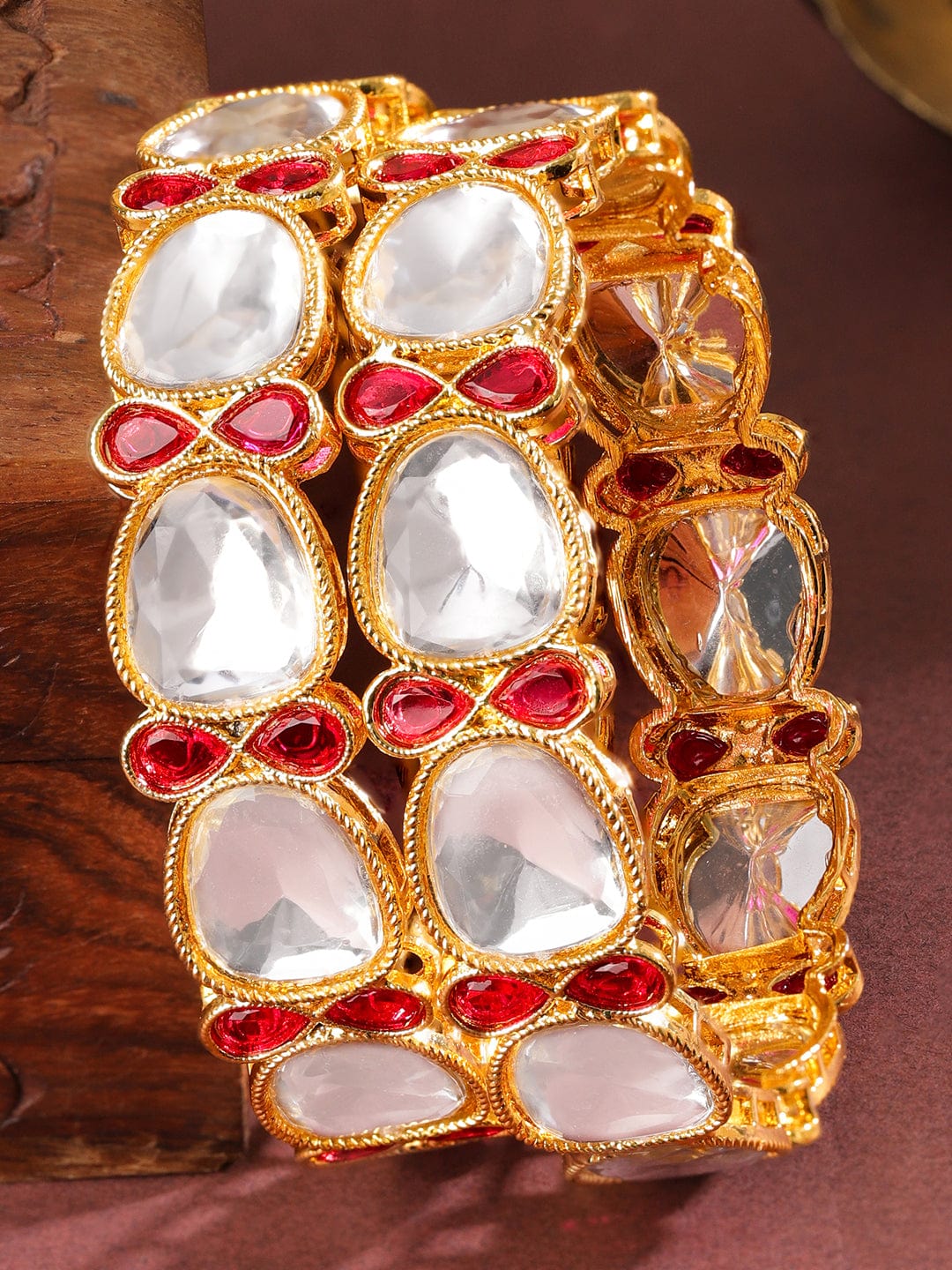 Festive Spark Kundan Bangles
