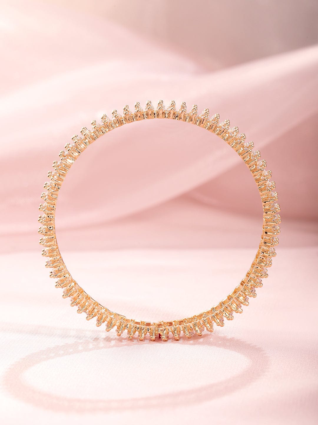 Wentra Set of 2 American Diamond Studded 22KT Gold-Plated Bangles