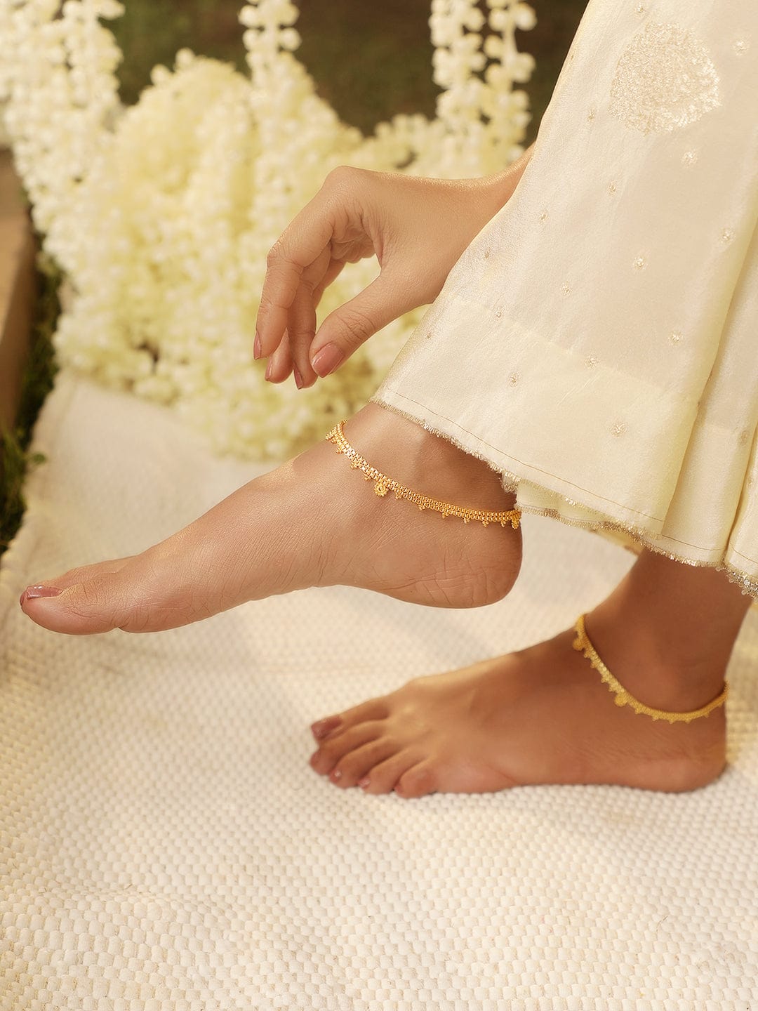 Wentra Set Of 2 Gold-Plated Anklet