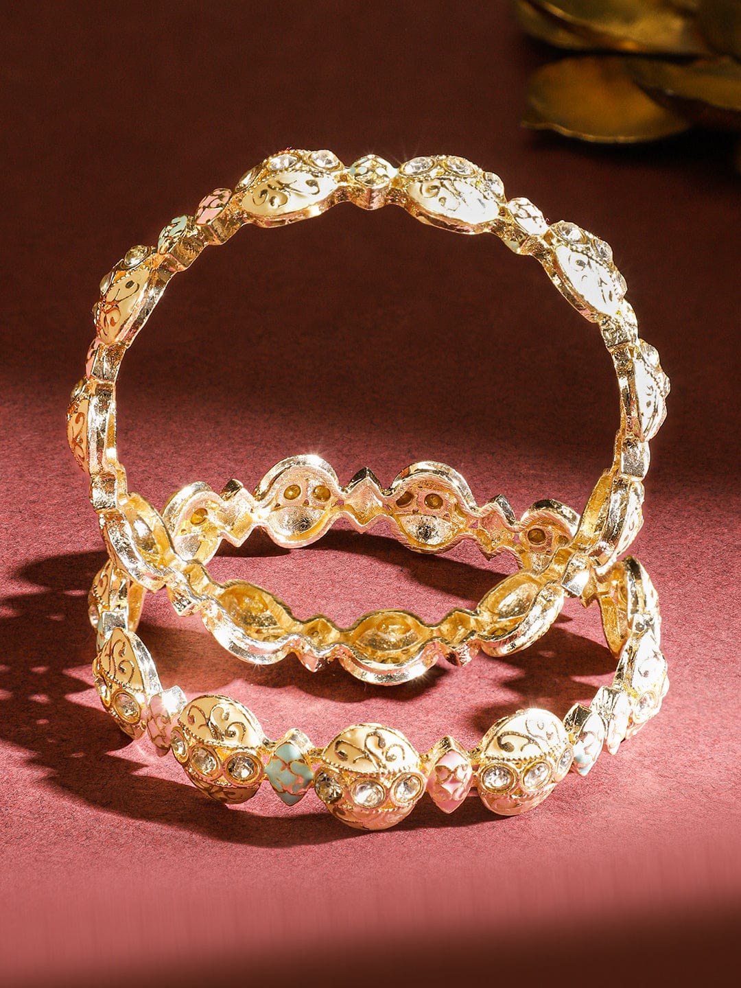 Pastel Hues Kundan Bangles
