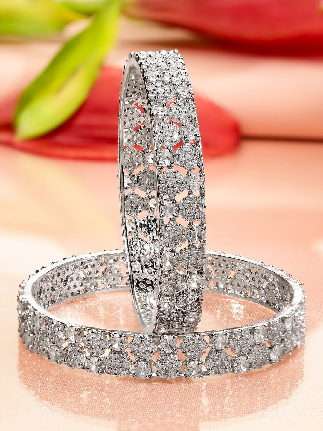Captivating Gold with American Diamond Bangles