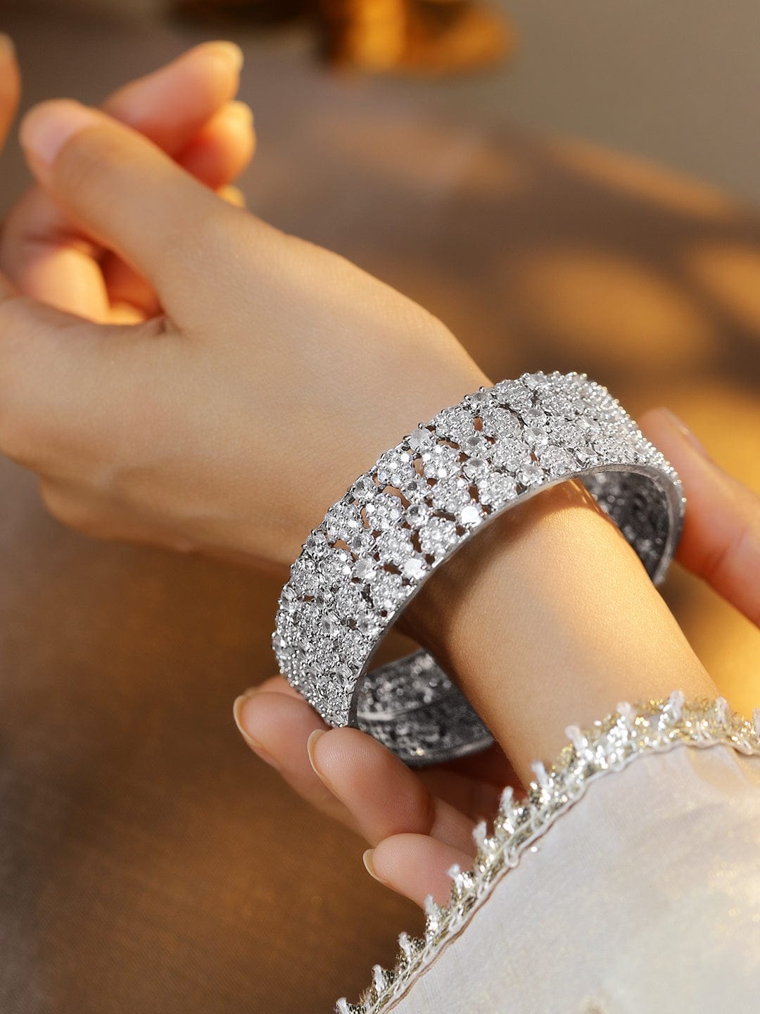 Captivating Gold with American Diamond Bangles