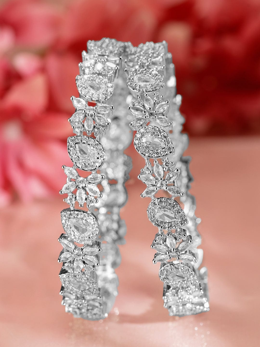 American Diamond Zirconia Studded Sleek Band