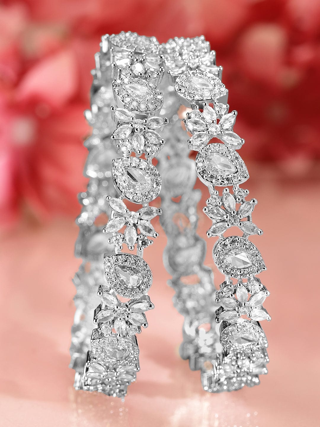 American Diamond Zirconia Studded Sleek Band