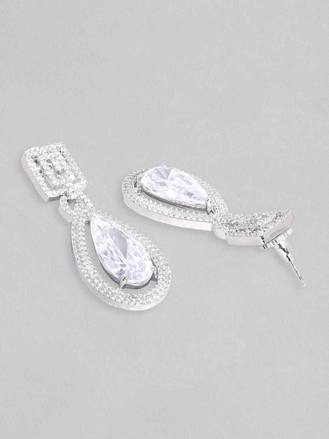 American Diamond Zirconia Teardrop Necklace Set