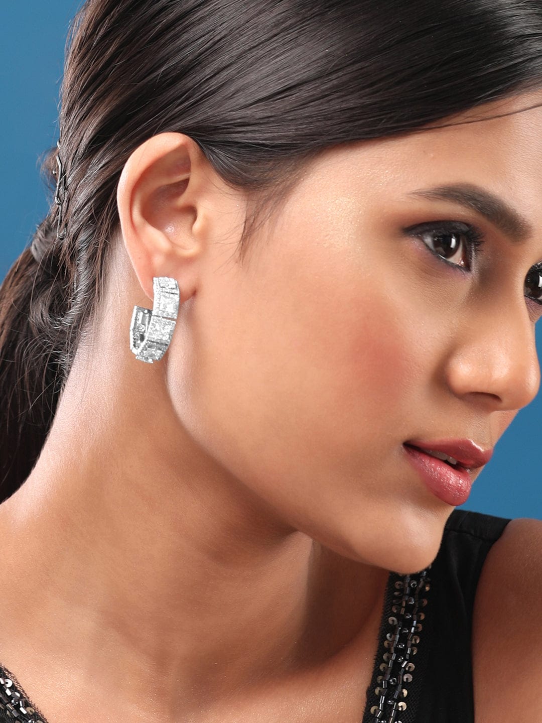 Crystal Twilight Shine Hoop Earrings