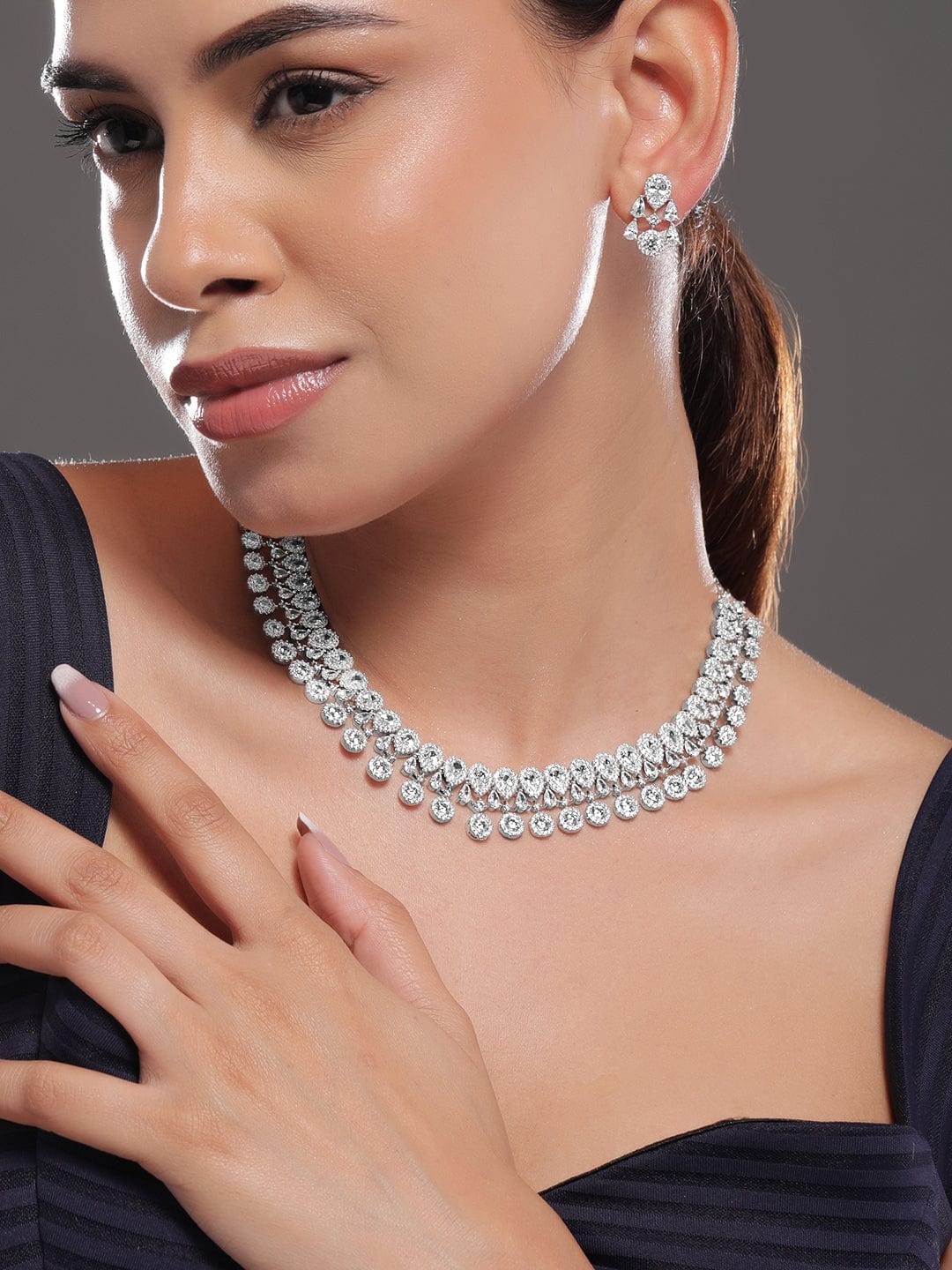 Necklace Set in American Diamond Zirconia